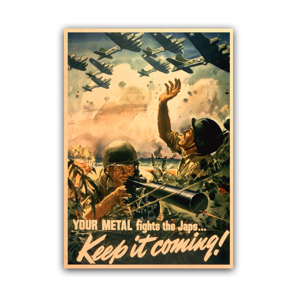 xtvin Your Metal Fights The Japs Keep it Coming WWII American War Propaganda Poster