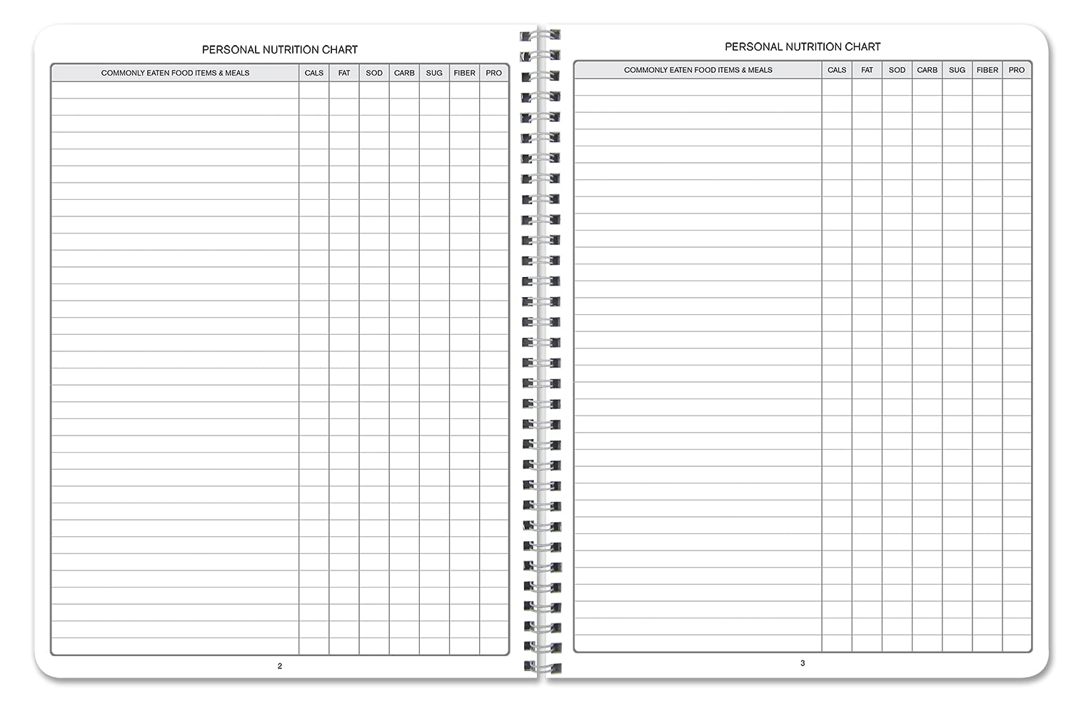 BookFactory Dziennik Żywności i Zdrowia/Dziennik Żywności/Dziennik Fitnessowy, 186 stron - 20 cm x 28 cm Trwała gruba półprzezroczysta okładka, wiązanie Wire-O (JOU-186-7CW-(FoodJournal))