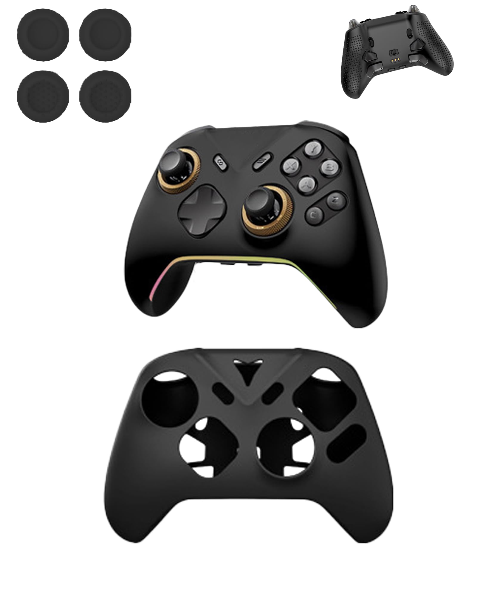 Etui ochronne do FLYDIGI Vader 5 Pro Game Controller, yystao silikonowe etui kompatybilne z FLYDIGI Vader5 Pro, z ulepszonym uchwytem i kompleksową funkcją ochronną, czarne