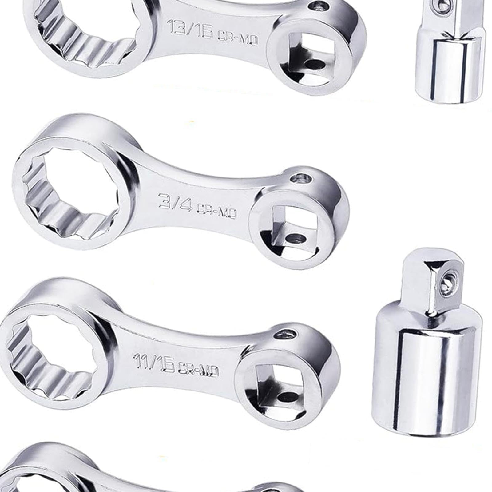 12 Pezzi Set Adattatore Coppia Chiave Dinamometrica Accessorio Estensione Scatola Conservazione Acciaio Cromato Vanadio Funzione Resistente Adatto