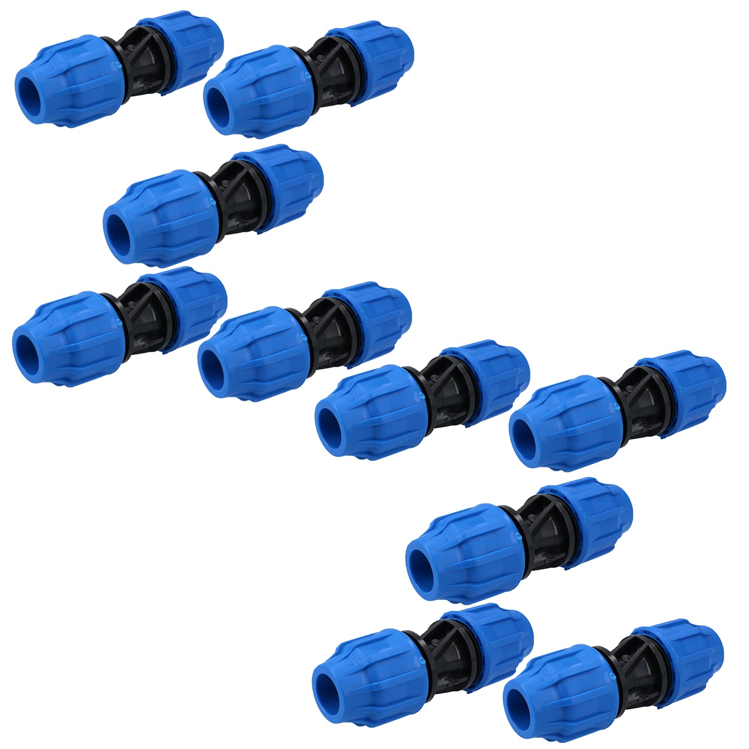 20 x 20 mm MDPE Conector de acoplamiento de compresión de tubo recto 10 unidades