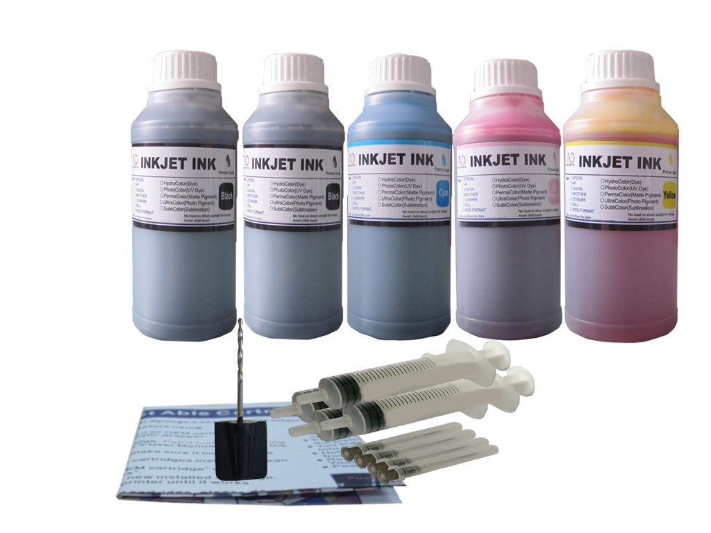 ND R@ 5X250ml Kit De Recarga De Tinta Para PG-240 CL-241 PG-240XL CL-241XL Para Uso Con PIXMA MX372 MX392 MX432 MX439 MX452 MX459 MX512 MX522 MX532 4 Jeriges Gratis - Foto 3