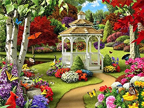 Full Round Drill Diamond Embroidery Landscape House Craft Kit Diamond Painting Garden Handicraft Decor For Home A10 30x40cm