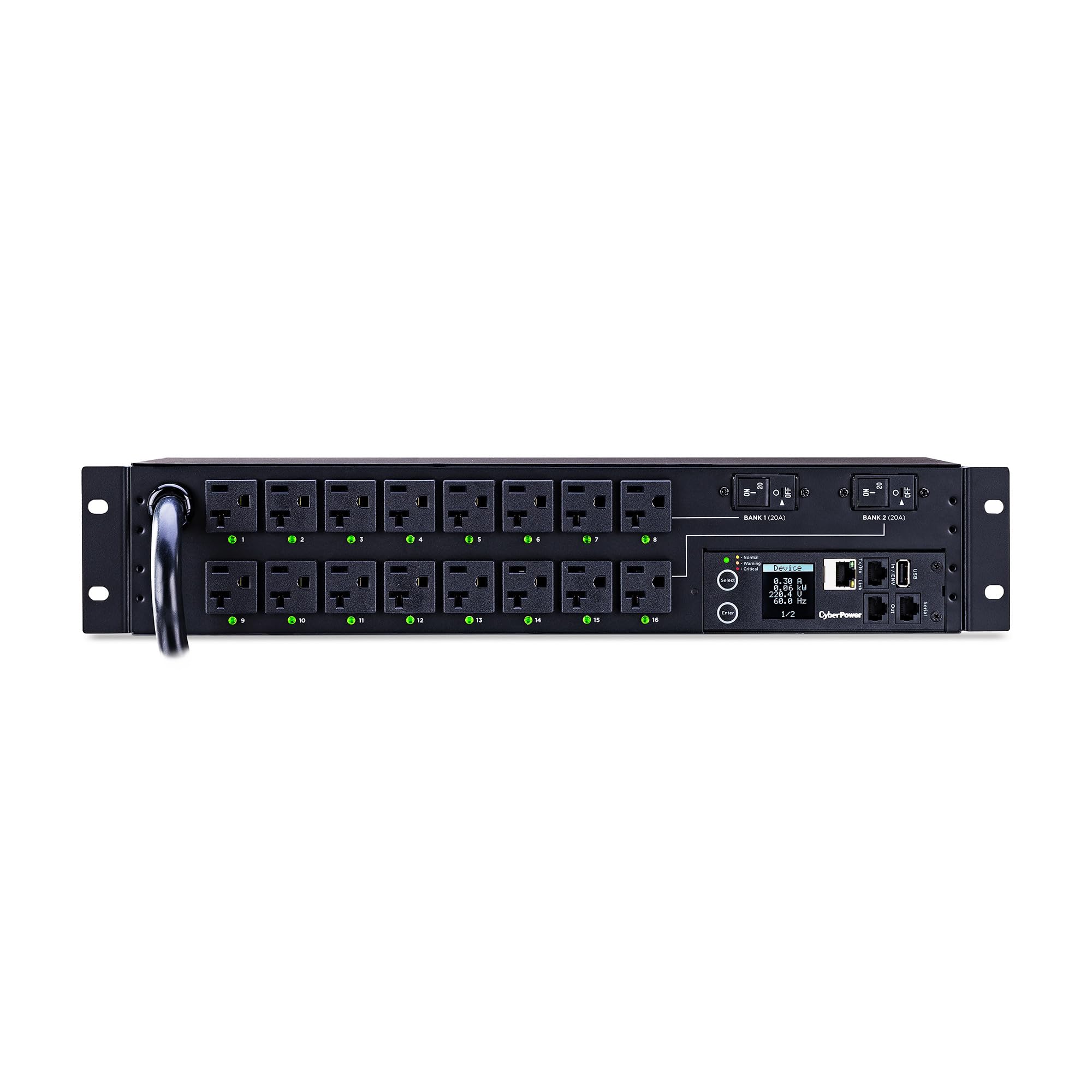 CyberPower PDU41003 Switched PDU, 120V/30A, 16 Outlets, 2U Rackmount
