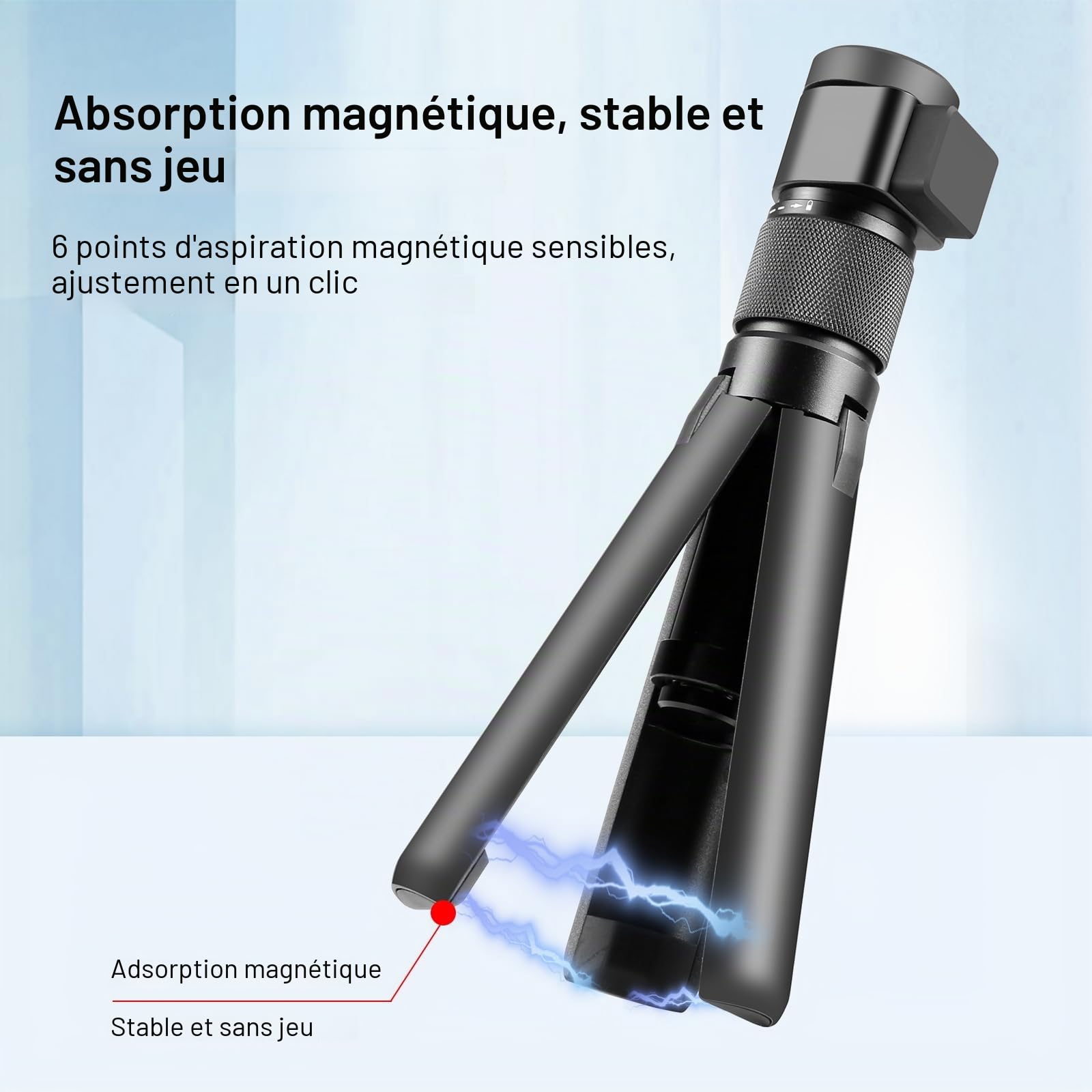 PULUZ Trépied Rotatif pour Appareil Photo Insta 360 X4/X3/Pocket 3/Go Pro, Poignée en Alliage d'Aluminium avec Rotation 360 Degrés