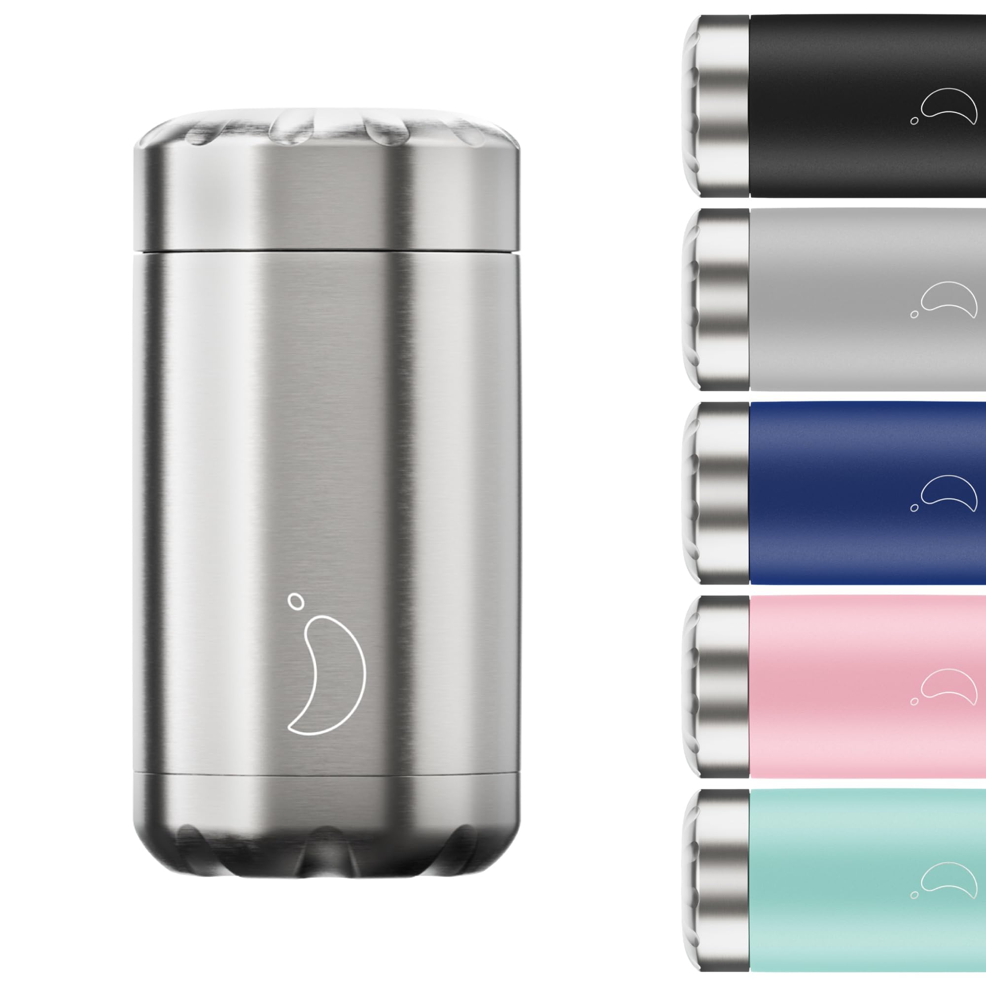 Chilly's Food Pot - Leak-Proof, Premium Stainless Steel Reusable Food Container - Double-Walled Insulated for Hot or Cold Lunch Storage - Stainless Steel - 500ml