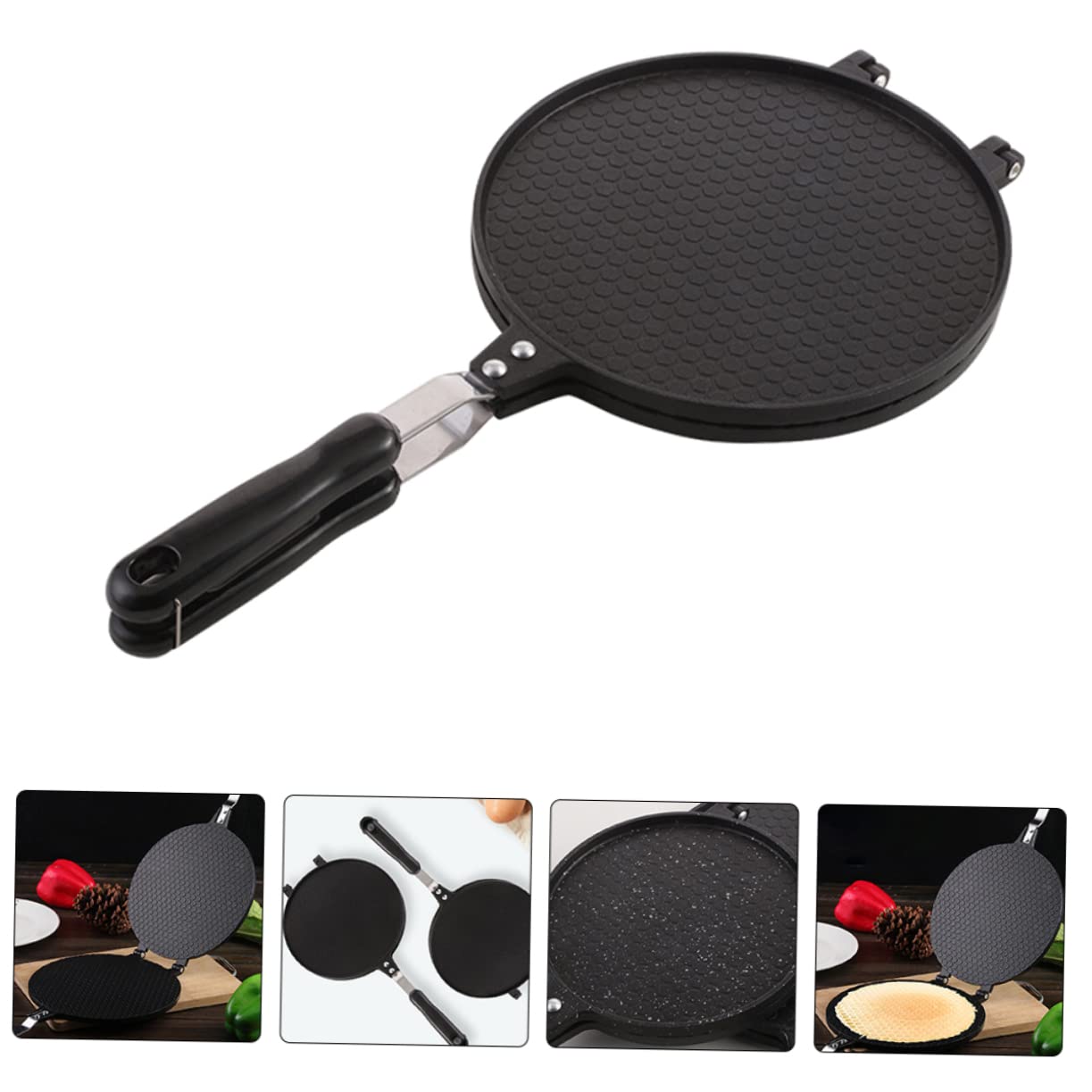 Runder Omelett Maker aus Aluminium, Schwarz für Backen