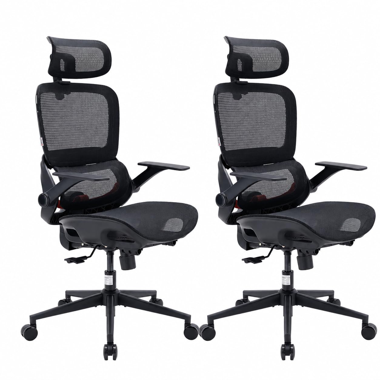 SIHOO B100 Office Chair, Ergonomic Office Chair Without Footrest, Computer Chair with Wide Headrest & Adaptive Lumbar Support, Flip-up Armrests, Swivel Desk Chair for Long Hours, Black
