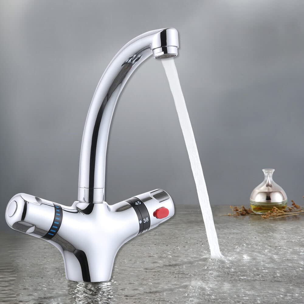 Grifo de baño termostato, grifo de latón para lavabo, grifo lavadero