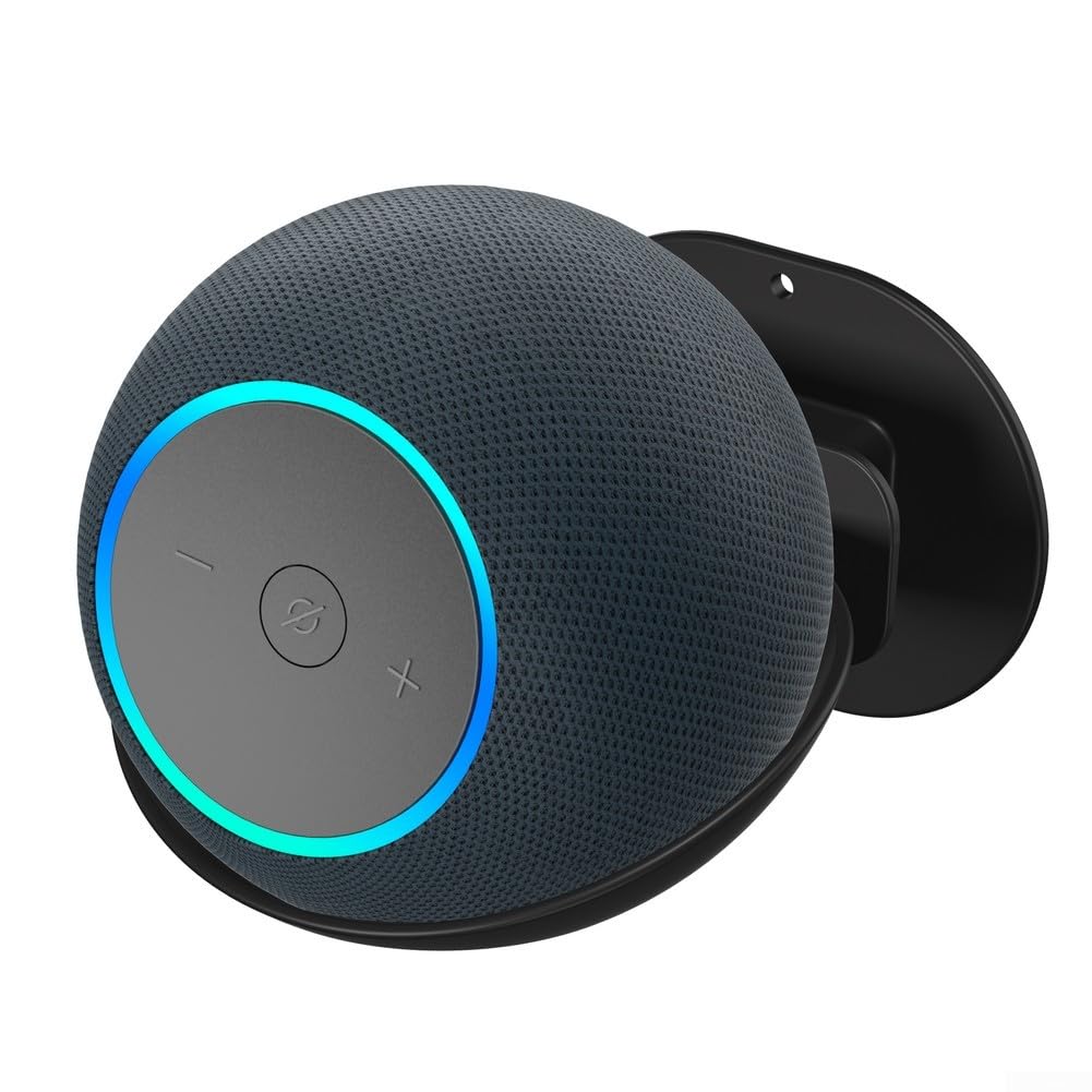 Supporto da parete per Echo Dot Max, staffa salvaspazio in ABS con gestione dei cavi, per supporto da parete Echo Dot Max (nero)