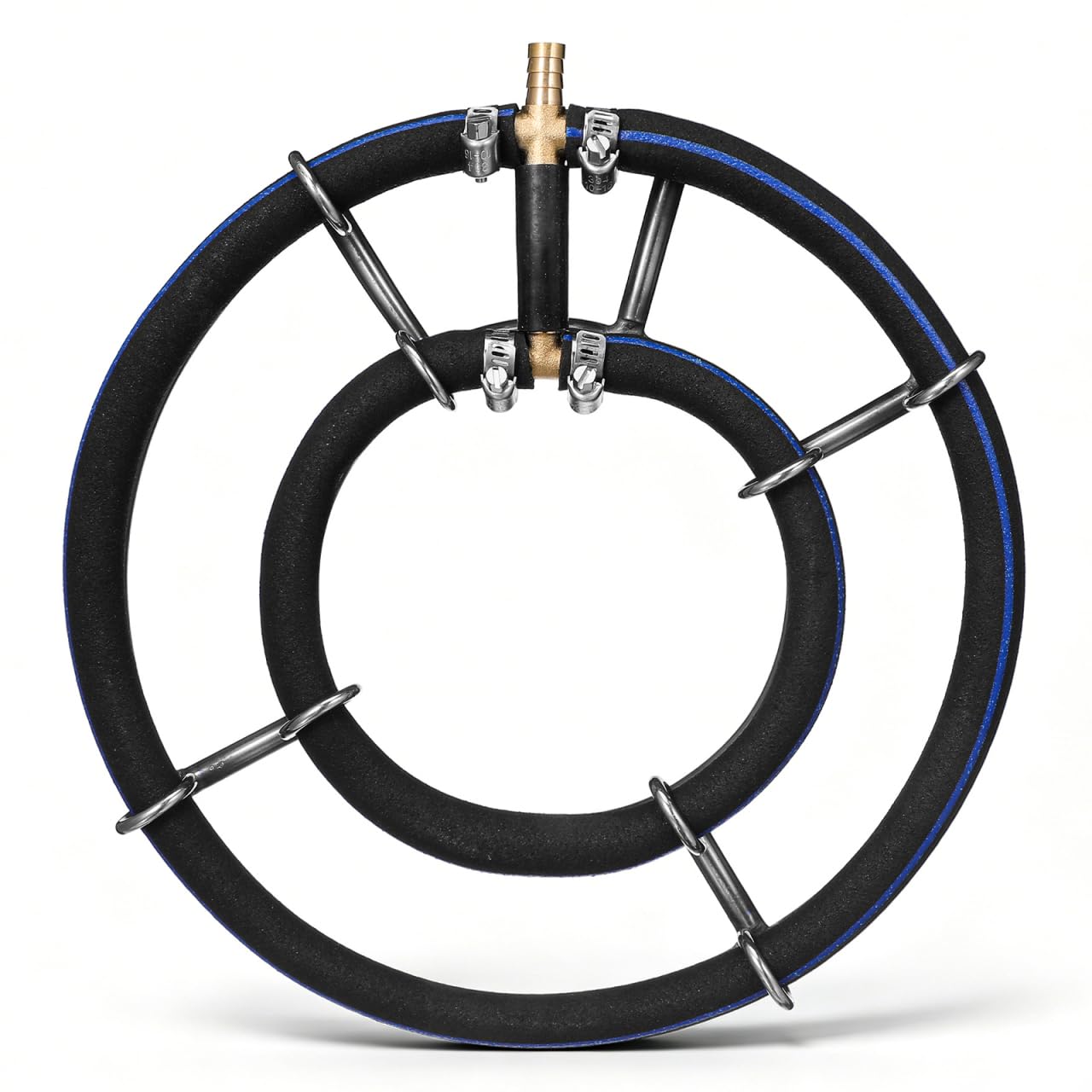 FRCOLOR Diffuseur d'oxygène pour aquarium, pierre à bulles, pompe à air, accessoires en acier inoxydable, double anneau de 25 cm, disque à bulles nano pour aération d'aquarium et d'étang