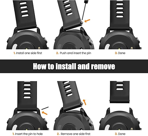 Miniatura 4 de ANCOOL Para Garmin Instinct Watch BandsForerunner 955 Correa de reloj, 0.866 in Correas de silicona suave para Forerunner 945Instinct 2Forerunner