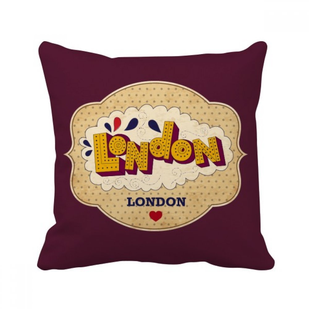 Coussin Royaume-Uni Londres timbre britannique multicolore 40x40cm oreiller déco canapé