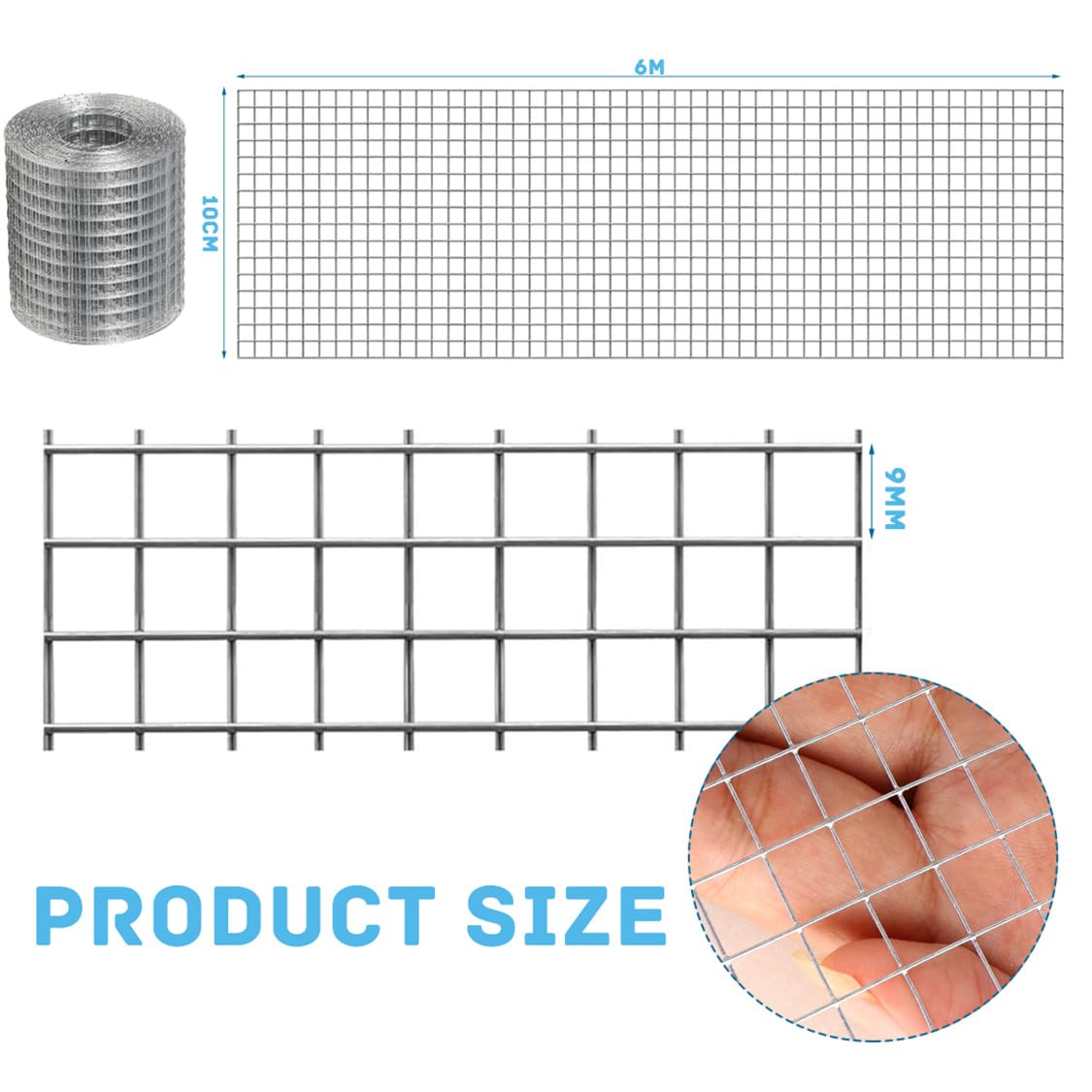 2 Rollen Wühlmausgitter – Feinmaschig (7 Mm), Mit Handschuhen & Schere, Ideal Für Garten & Haus