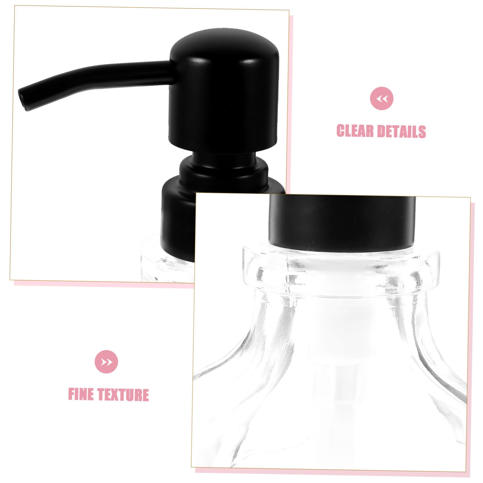 Anneome Botella Dispensadora De Jabón Vacía De Vidrio Transparente Dispensador Rellenable para Manos Champú Acondicionador Loción Baño y Cocina