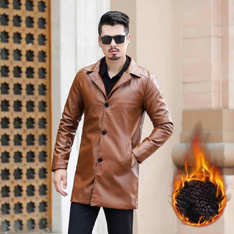 コート レザージャケット メンズ ファション トレンチコート 洋服式コート 裏起毛 ライダースジャケット 革ジャン 【中年男】 ジャ