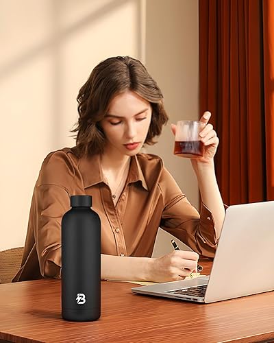 Miniatura 7 de Botella de agua aislada con tapa, botellas de agua reutilizables de acero inoxidable a prueba de fugas de 25 onzas para viajes, deportes, gimnasio,