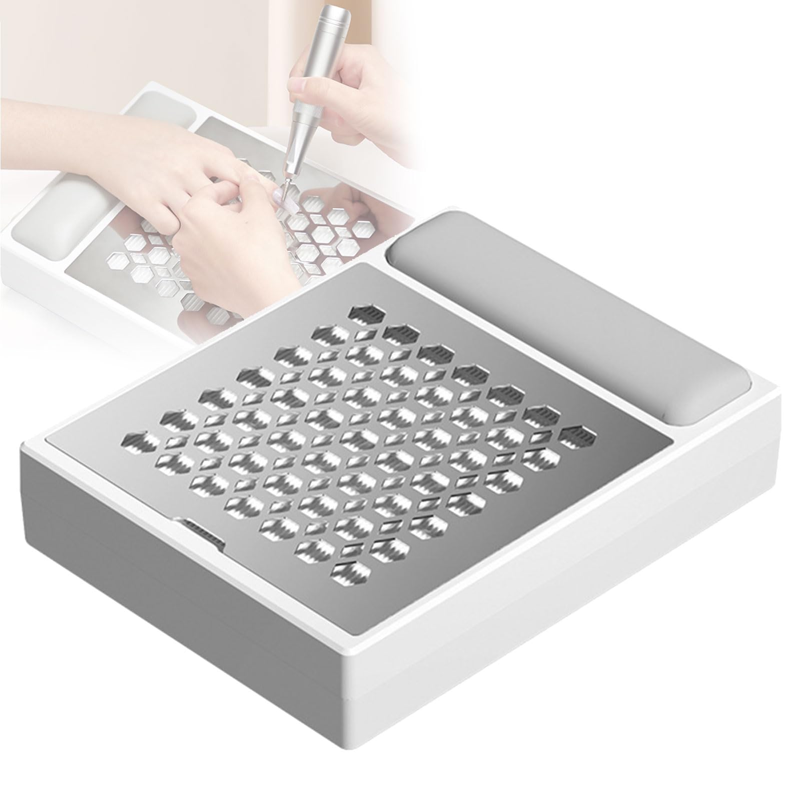 Collecteur de poussière d'ongles 56W blanc avec filtre pour manucure