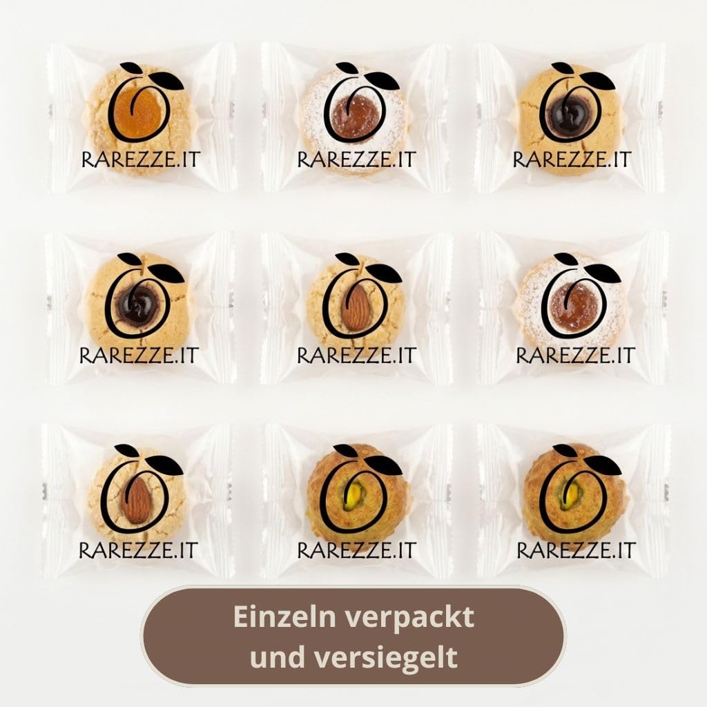 RAREZZE - Sizilianische Mandelgebäck handgefertigt in Sizilien von einer alten handwerkskonditorei, Schönen Geschenkbox (kg.1). RAREZZE: direkt aus Sizilien, Feingebäck, Keksen, cannoli, cassata