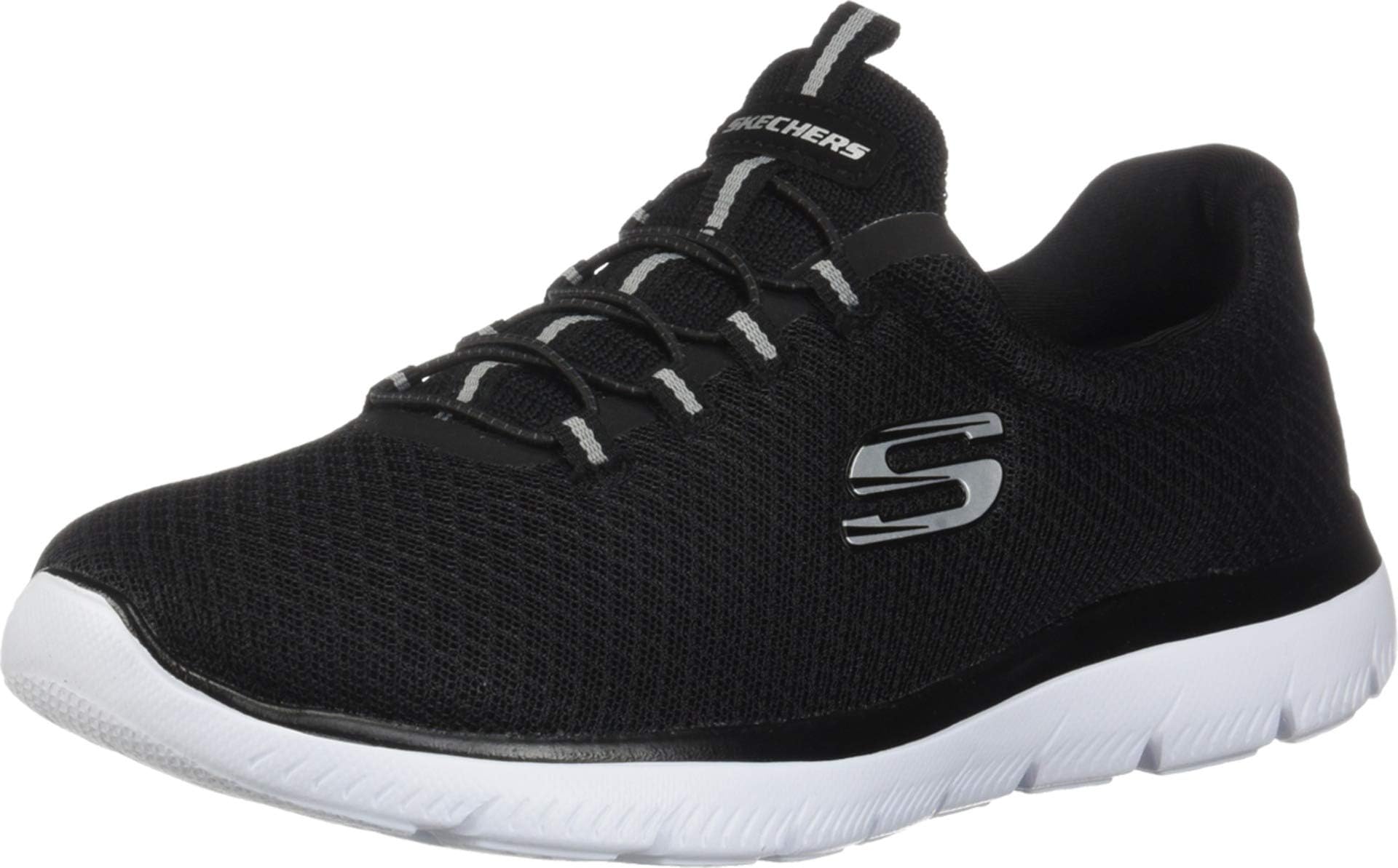 Skechers Women's Summits Sneaker, Black White, 7 UK Wide