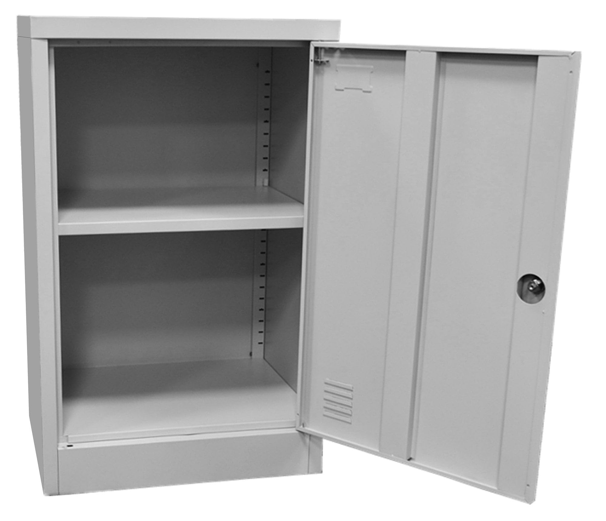 Giordanoshop Armadietto Metallico 1 Anta 1 Mensola 80x40x50 cm con Serratura a Chiave in Acciaio Grigio