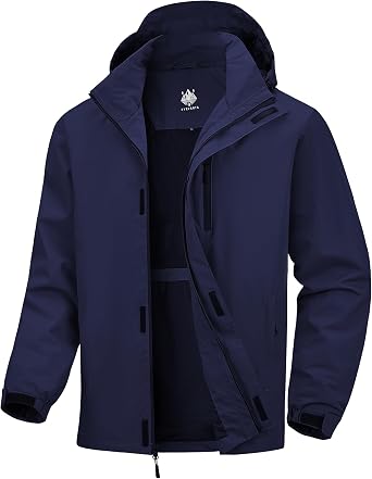 Breathable Rain Jacket Men's Waterproof Raincoat Lightweight Packable Windbreaker with hood