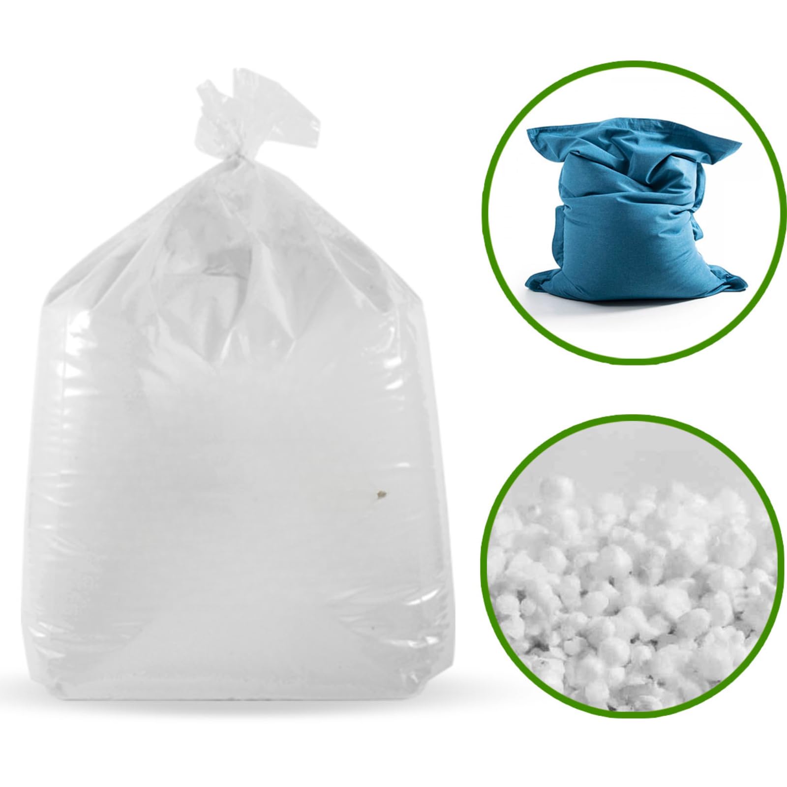 Perle di Polistirolo EPS 1000 Litri, Granuli Polistirene Espanso per Massetti Alleggeriti, Riempimento Pouf, Poltrone a Sacco e Cuscini, Palline per Imbottitura, Isolamento 2-8 mm