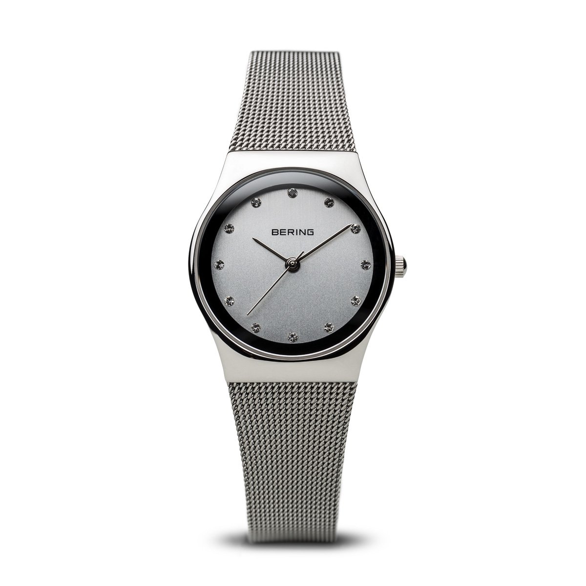 Bering Damen Quarz Uhr | Armbanduhr 27 mm Edelstahlgehäuse und Zifferblatt | Milanaisearmband | Saphierglas | 3 ATM | 12927