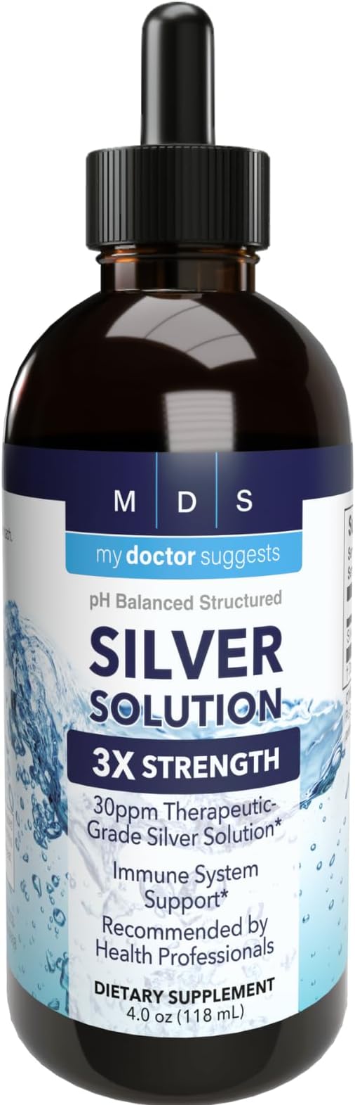 Alkaline Structured Silver Liquid 30ppm - Advanced Immune Support Liquid Drops - Extra Strength Colloidal Silver Mineral Supplements - Made in USA (4 oz)