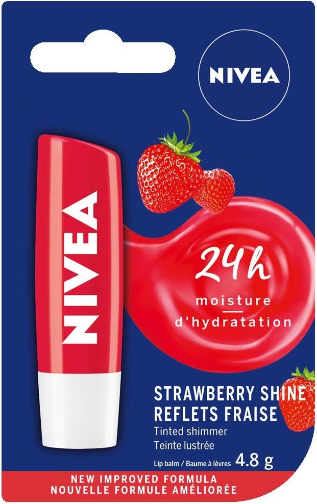 Nivea Lip Care Strawberry 4.8 G Tube Skin Care Products Beauty & Personal Care