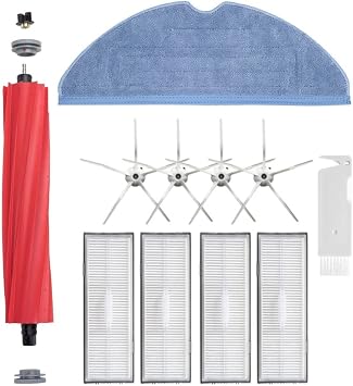 Roborock S7 S7 Maxv S7 Plus S7 Maxv Ultra White Compatible Replacement Brush Hepa Filter Mop Set, 11 Pieces