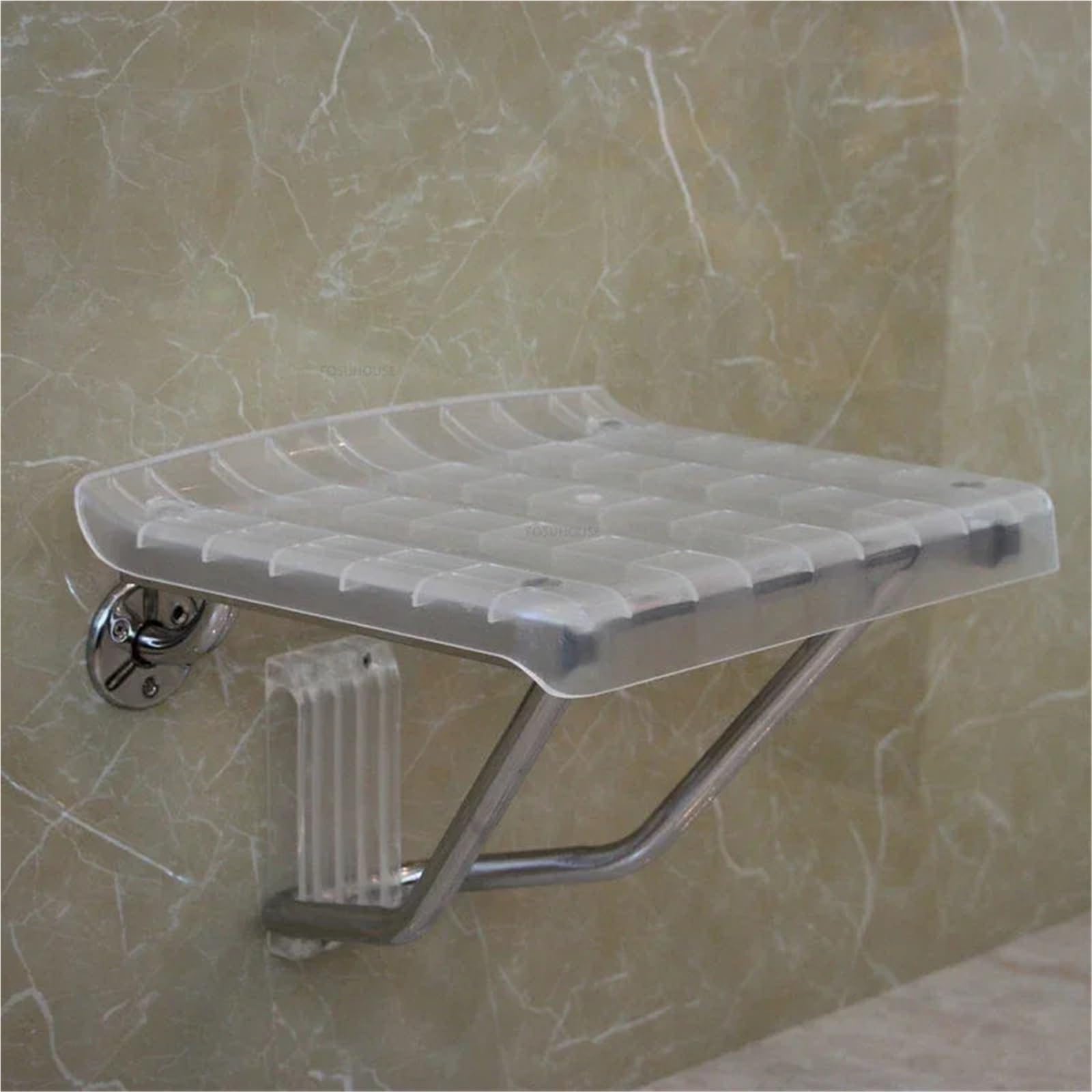 Silla de baño Plegable, Asientos Ducha Pared Acero Inoxidable, Silla sin barreras for el hogar para Personas Mayores(Transparent)