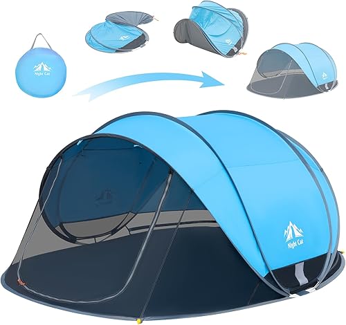Night Cat Tienda de campaña de playa emergente gran refugio para 2-4 personas Picnic Actividades deportivas