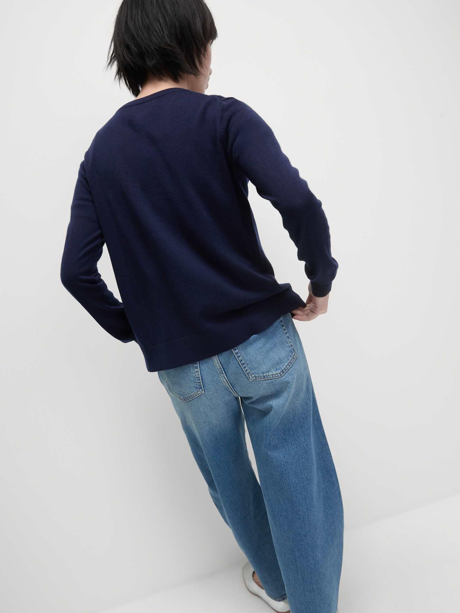 Marks & Spencer Cardigan Col Rond Femme en Pure Laine Mérinos, Coupe Standard