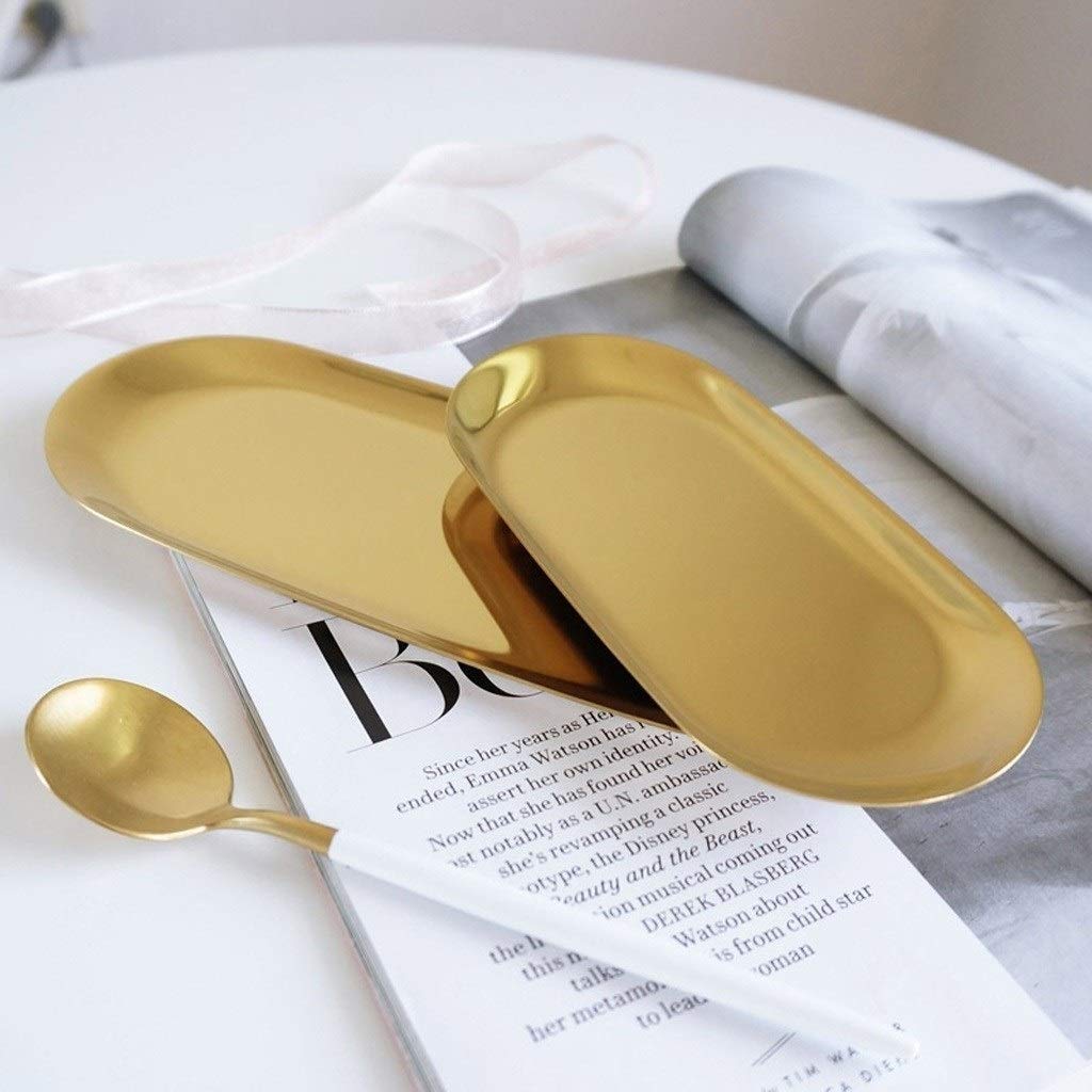 Vassoio Metallo Oro Modello Pasticceria Rettangolare 38x20 | Gelsomini - Foto 4