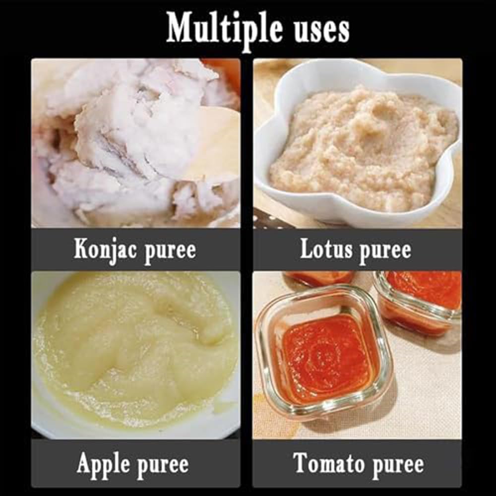 Presse-purée électrique, râpe à pommes de terre en acier inoxydable, lisse et délicate, rendement et gain de temps pour l'ail et les tomates.