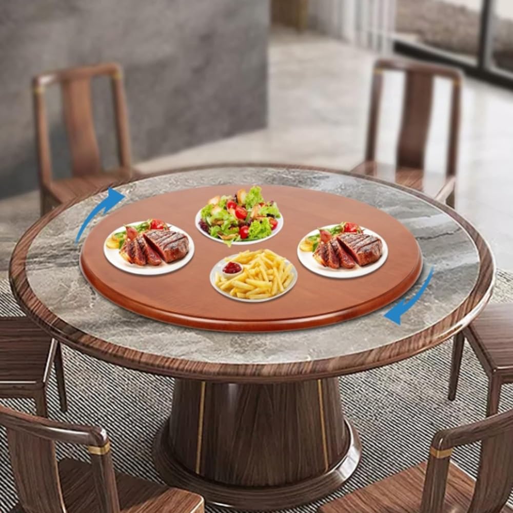 Duży drewniany gramofon Lazy Susan, 61 cm, 81 cm, 91 cm, obrotowa taca do serwowania w kuchni i na blacie, okrągła obrotowa deska do serwowania