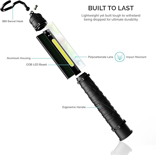 Miniatura 10 de Neiko 40447Aluz de trabajo para bajo capó 202SMD LED Bombillas 1200lúmenes Max brillo 8000mAh Li-Ion batería 2modos de brillo paquete de 1