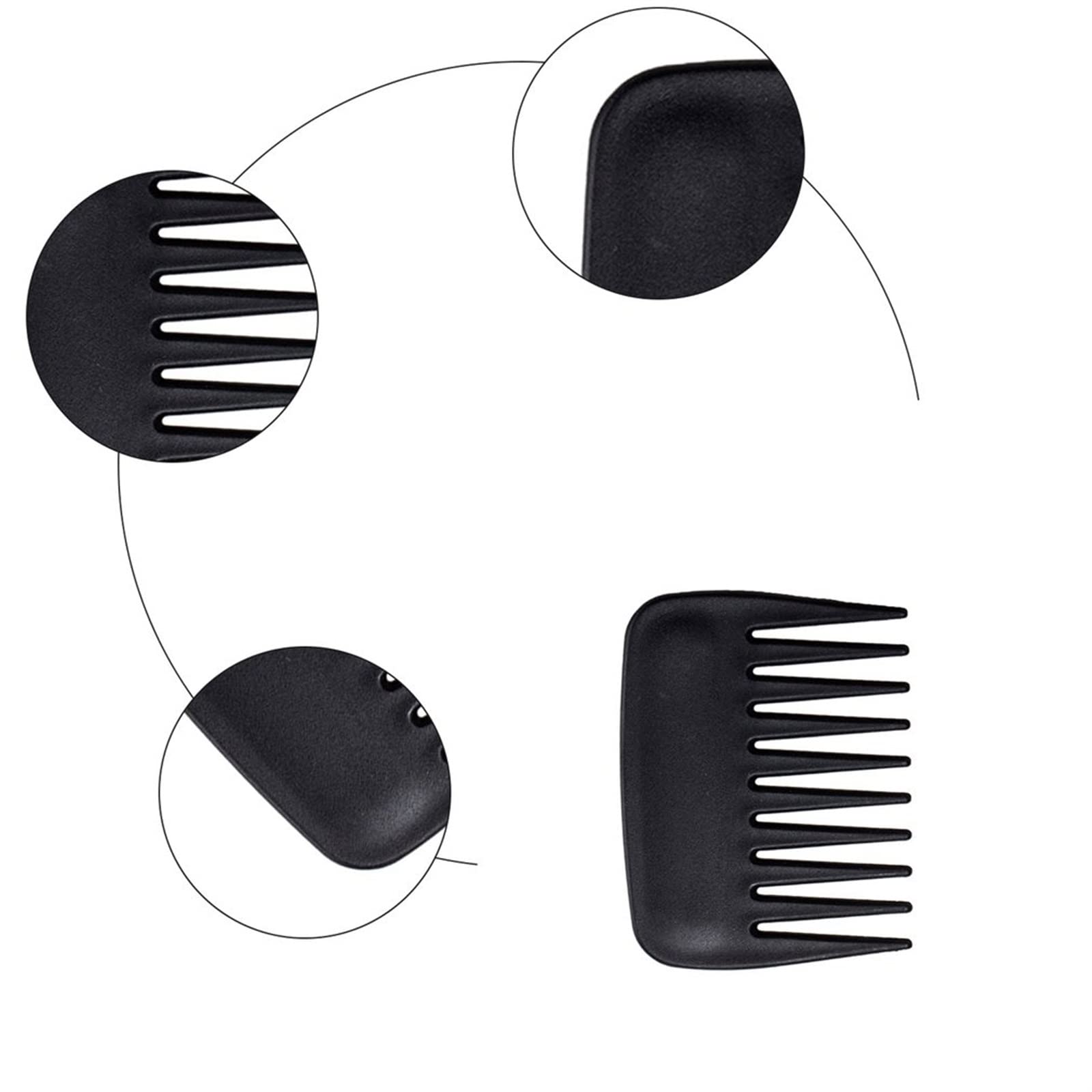 DieffematicSZ Grzebień Black Plastic Comb Barber Care Square Small Hair Comb