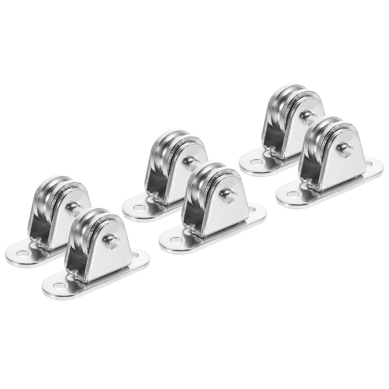 6 poleas de acero inoxidable Du con rodamientos de bolas, ruedas de polea de montaje plano para manejo de cuerdas, tendederos, gas, mudanza de bricolaje y más