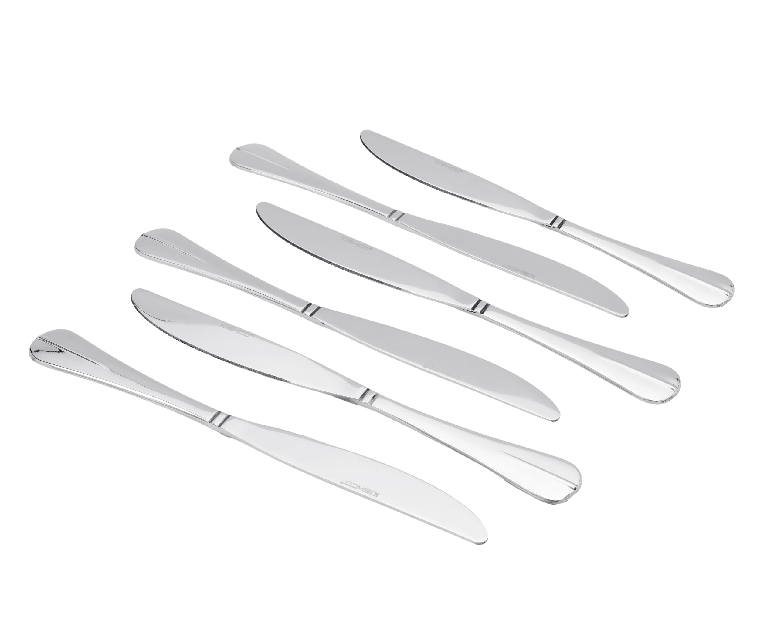 KISHCO Fiesta Stainless Steel Dessert/Dinner Knife Set - Pack of 6 1