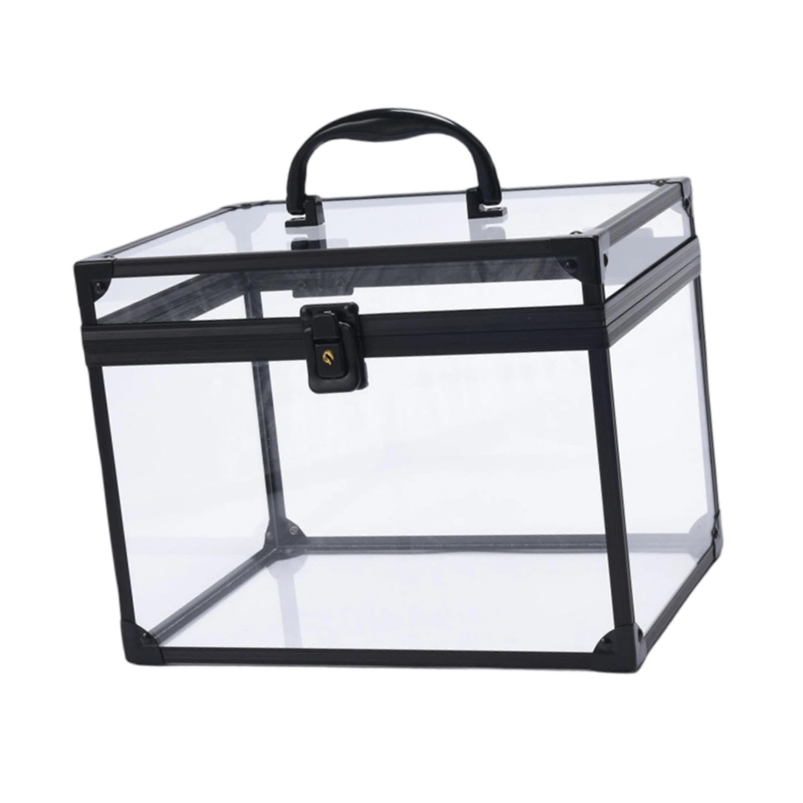 Generic Acryl Make Up Organizer, Kosmetik Display, Elegante Kronenbox, Transparente Aufbewahrungsmöglichkeit für Make Up Werkzeuge, Künstlerkoffer für Die The, Klar Schwarz