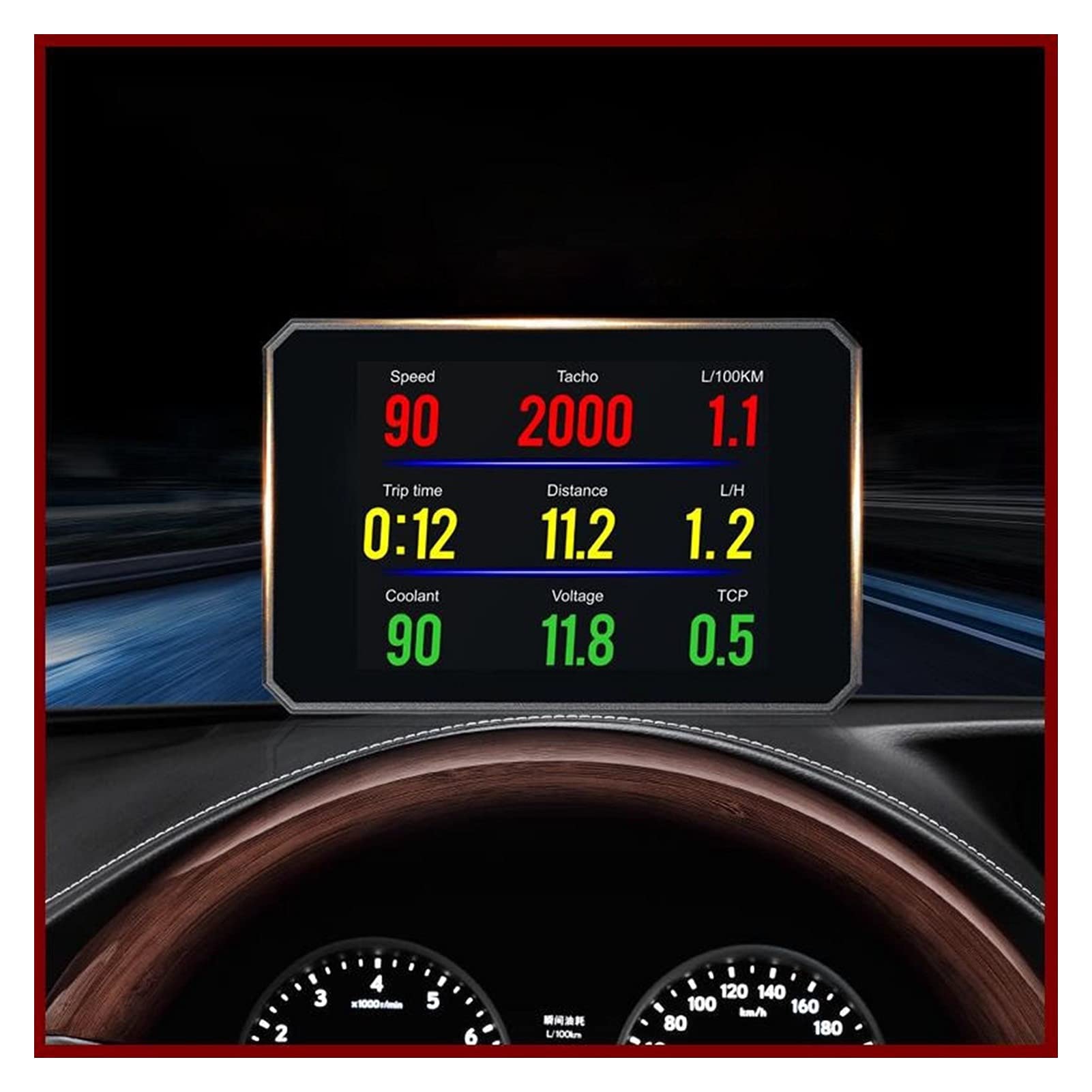 P16 Head Up Display Hud Obd2 Temperature Car KM/h MPH Turbo Boost Pressure Speed Projector On The Windshield For Car HUD
