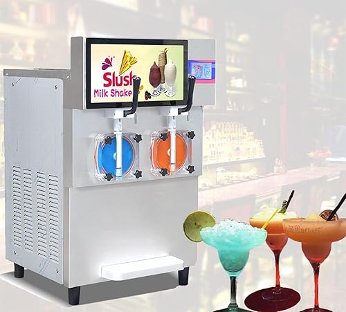 Kolzayier Máquina comercial Margarita máquina de batido de granizado café helado cerveza heladaté de burbujas 2 tanques máquina de cóctel congelada