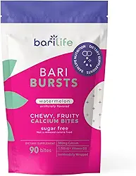 Bari Life Citrato De Cálcio Bariátrico Mastigáveis De Cálcio Com 1000 Ui De Vitamina D3 - Ideal Para Pacientes Bariátricos - Bariburst By (Watermelon)