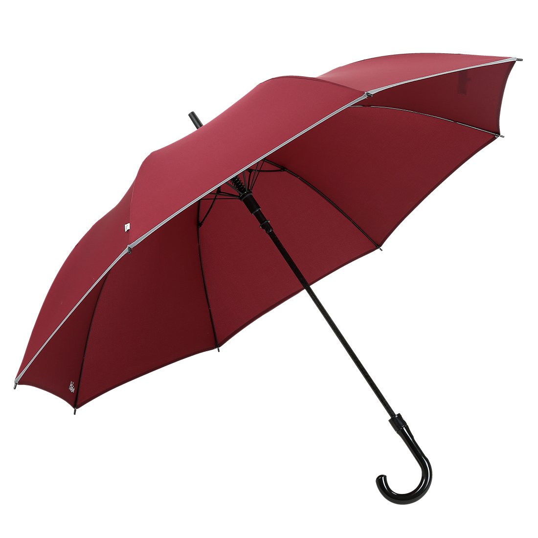 AUTO OPEN RUBY RED REFLECTIVE STRIPE IN GREY, GOLF UMBRELLA-image-12