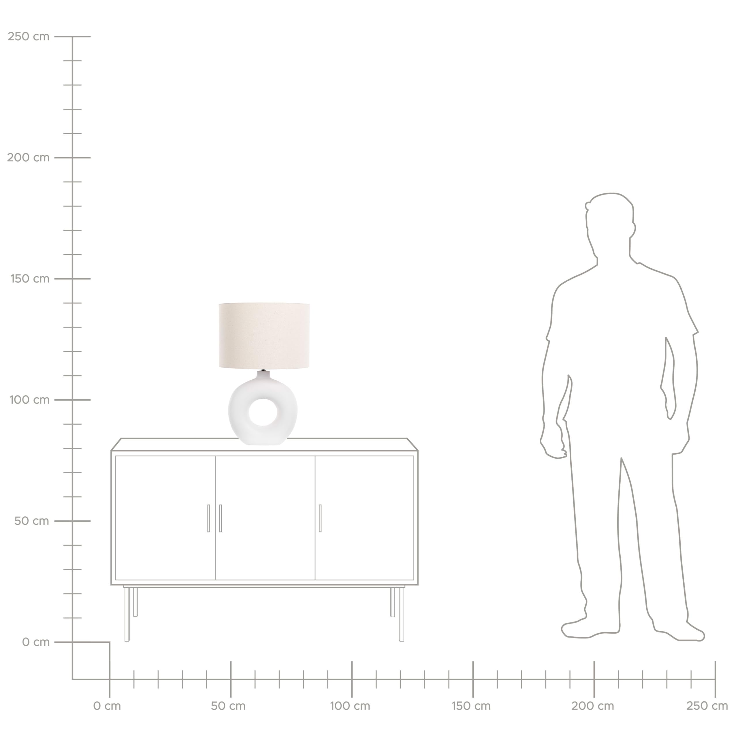 Beliani Lámpara de mesa de cerámica blanco beige claro 58 cm pantalla tela art déco Venta