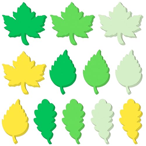 MixTeach 360 Pcs Spring Leaf Paper Cutouts Assorted Green Color