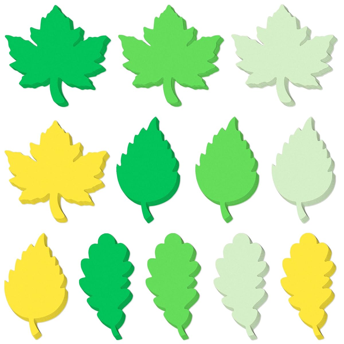 MixTeach 360 Pcs Spring Leaf Paper Cutouts Assorted Green Color Leaf Cut Outs 4