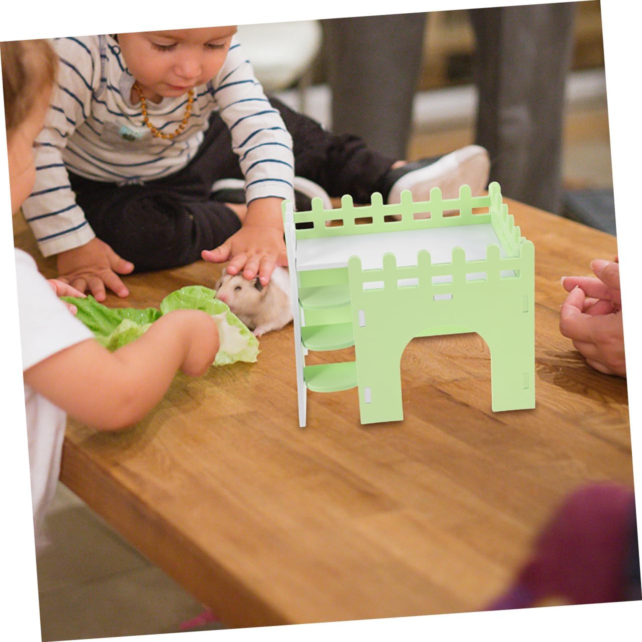 Yardwe 2sets PVC Hamster House with Ramp Adorable Hideout for Small Animals Habitat for Guinea Pigs Squirrels and